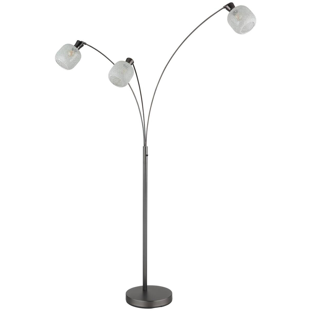 GLOBO Stehlampe
Chrom schwarz Metall Glas B/H/L: ca. 14x133x35 cm 3 Brennstellen