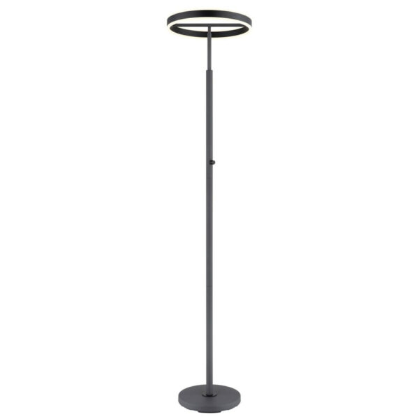 GLOBO Stehlampe
schwarz anthrazit Opal Metall Acryl Aluminium H/D: ca. 181x40 cm 1 Brennstellen