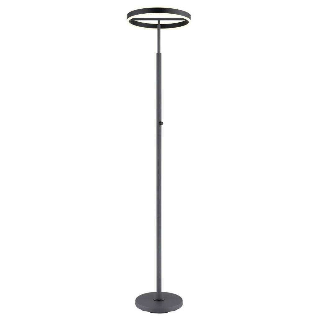 GLOBO Stehlampe
schwarz anthrazit Opal Metall Acryl Aluminium H/D: ca. 181×40 cm 1 Brennstellen