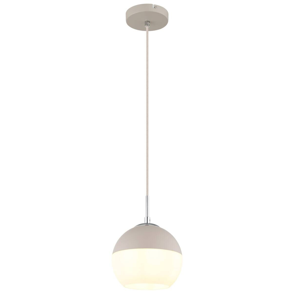 GLOBO Pendelleuchte
weiß Opal sand Glas Textil Metall H/D: ca. 120×20 cm E27 1 Brennstellen