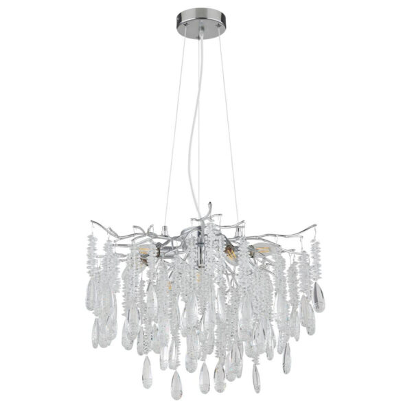 GLOBO Luster
gold klar amber Metall Glas H/D: ca. 120x60 cm E14 8 Brennstellen
