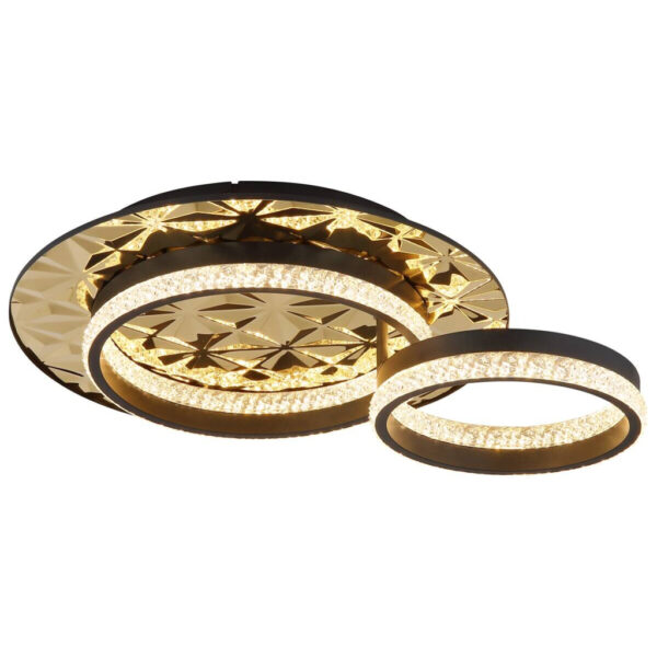 GLOBO LED-Deckenleuchte gold schwarz Metall Aluminium Edelstahl B/H/L: ca. 40x14x50,5 cm 1 Brennstellen