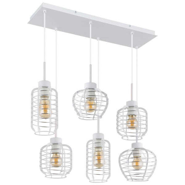 9007371575213 GLOBO Hängeleuchte
weiß Chrom Metall Aluminium B/H/L: ca. 55x25x74 cm E27 6 Brennstellen