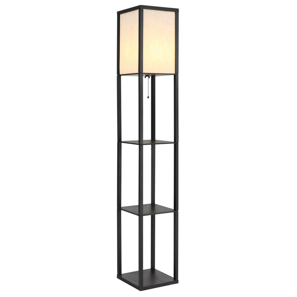 GLOBO Stehlampe
natur schwarz PVC Holz Textil B/H/L: ca. 26x159x26 cm E27 1 Brennstellen