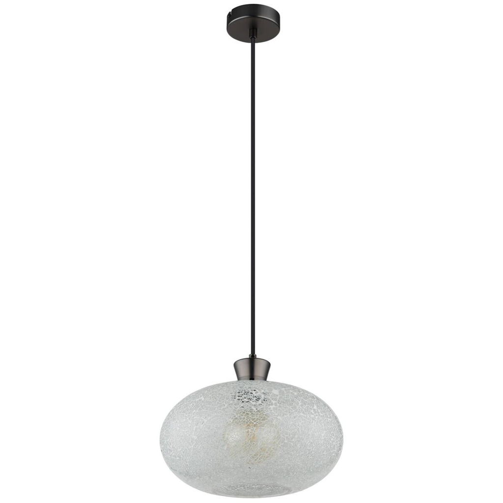 GLOBO Hängeleuchte
Chrom schwarz Metall Glas B/H/L: ca. 19x33x33 cm E27 1 Brennstellen