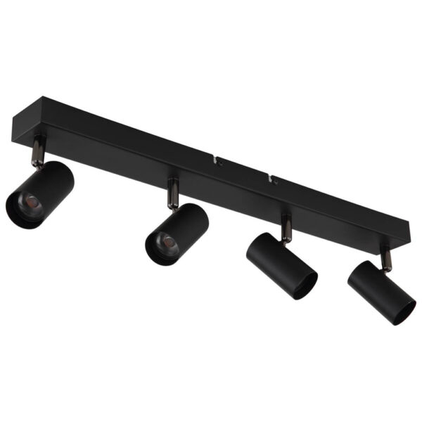 GLOBO Strahler schwarz Chrom Aluminium Metall B/H/L: ca. 7x57x12 cm 4 Brennstellen