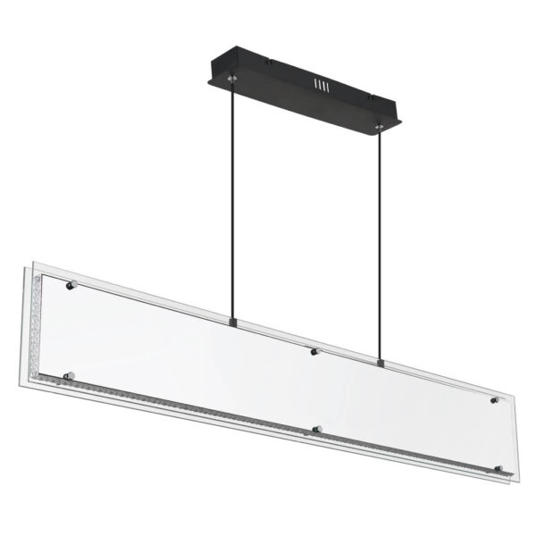 GLOBO Hängeleuchte
klar schwarz Aluminium Glas Kunststoff B/H/L: ca. 8x120x113 cm 1 Brennstellen