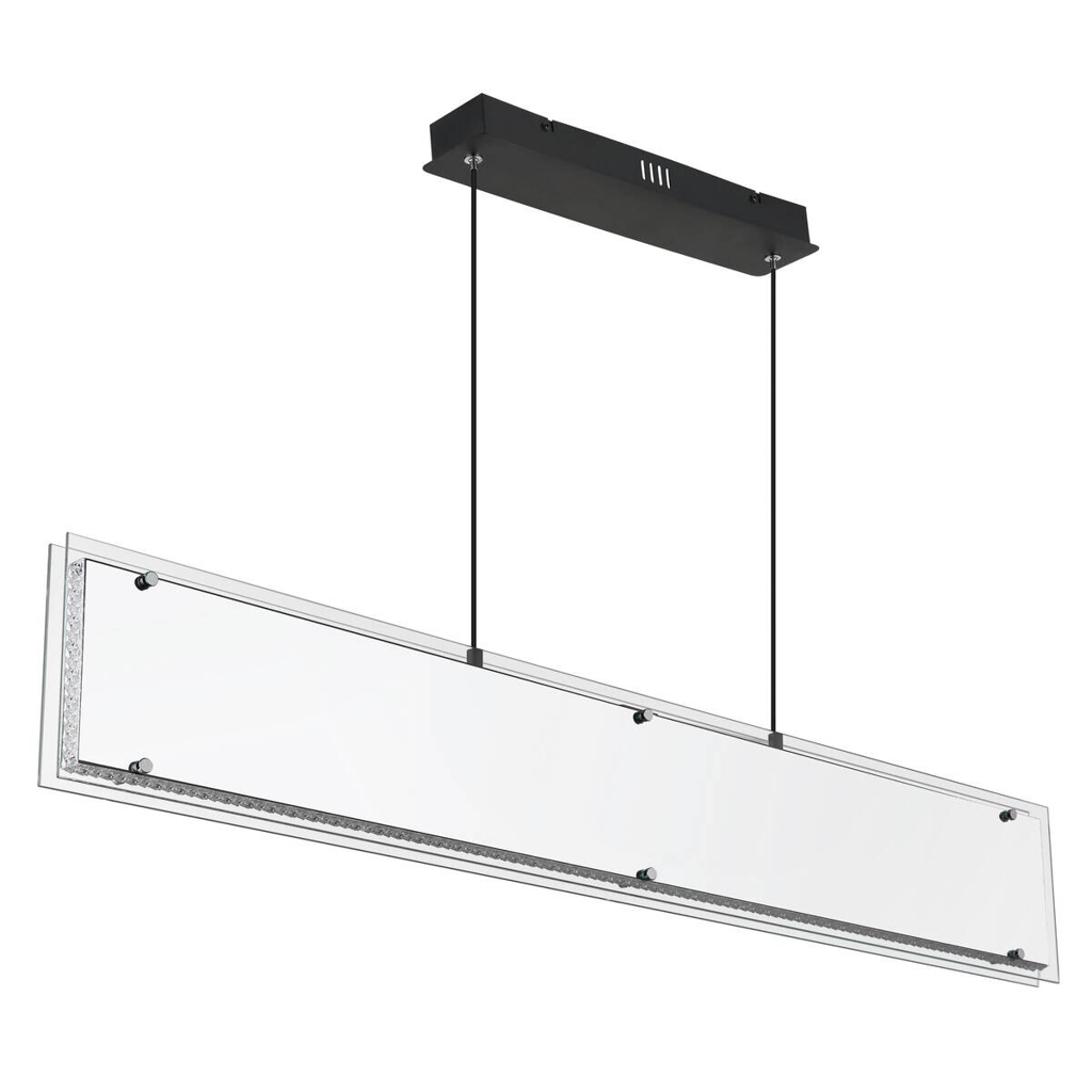 GLOBO Hängeleuchte
klar schwarz Aluminium Glas Kunststoff B/H/L: ca. 8x120x113 cm 1 Brennstellen