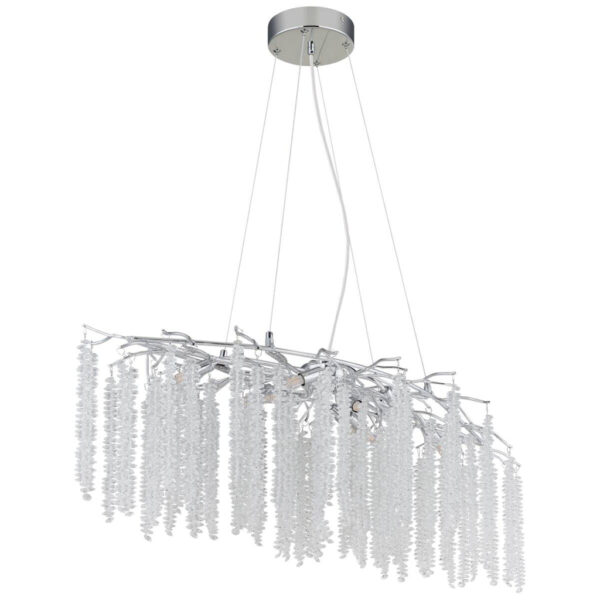 GLOBO Luster
klar Chrom Kunststoff Metall B/H/L: ca. 50x25,5x110 cm G9 9 Brennstellen