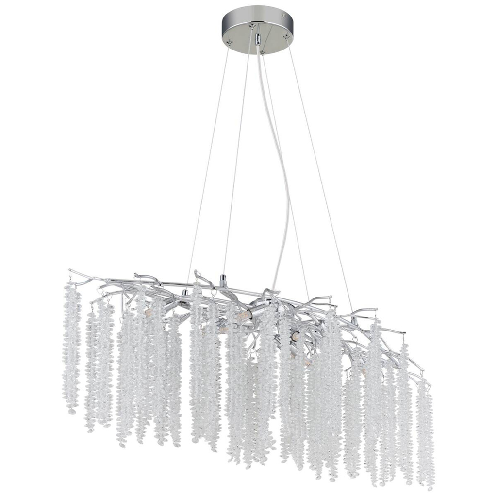 GLOBO Luster
klar Chrom Kunststoff Metall B/H/L: ca. 50×25,5×110 cm G9 9 Brennstellen
