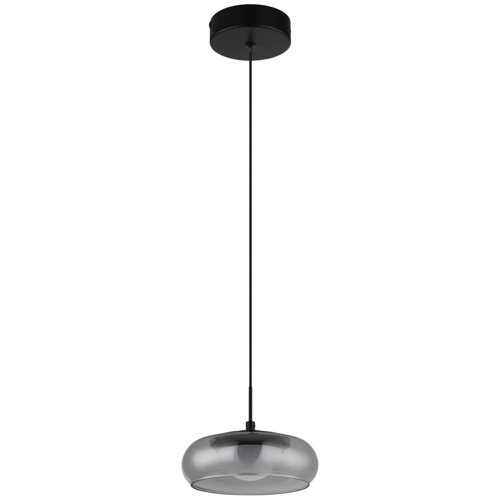 GLOBO Hängeleuchte
schwarz Rauch Glas Metall B/H/L: ca. 26x18x26 cm