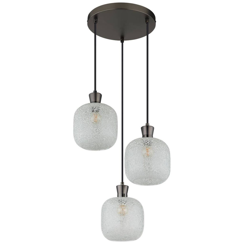 GLOBO Hängeleuchte
schwarz Chrom Glas Metall B/H/L: ca. 21x37x37 cm E14 3 Brennstellen