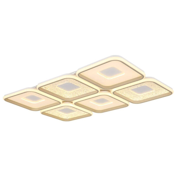 GLOBO LED-Deckenleuchte Opal sand weiß Kunststoff Metall B/H/L: ca. 67x7,8x100,1 cm 1 Brennstellen