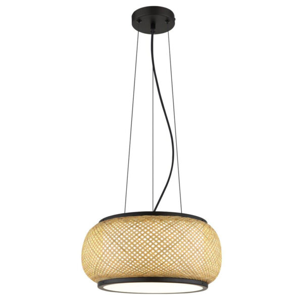 9007371578795 GLOBO Pendelleuchte
natur mattschwarz Bambus Metall H/D: ca. 120x38 cm 1 Brennstellen