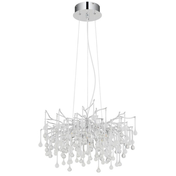 Globo - Kronleuchter Chrom Aluminium Metall H/T: ca. 150x60 cm G9 10 Brennstellen in Chrom