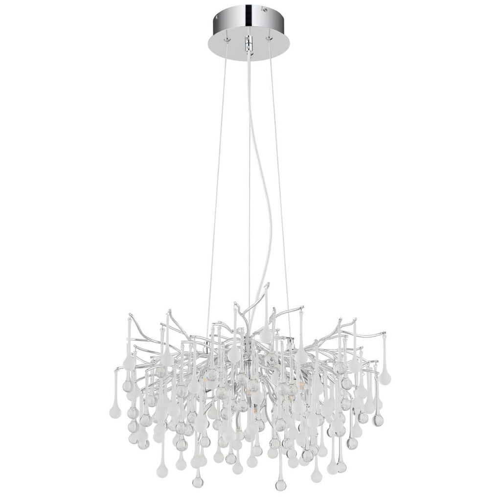Globo - Kronleuchter Chrom Aluminium Metall H/T: ca. 150x60 cm G9 10 Brennstellen in Chrom