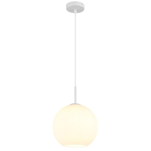 GLOBO Pendelleuchte
weiß Opal Glas Metall H/D: ca. 120x25 cm E27 1 Brennstellen