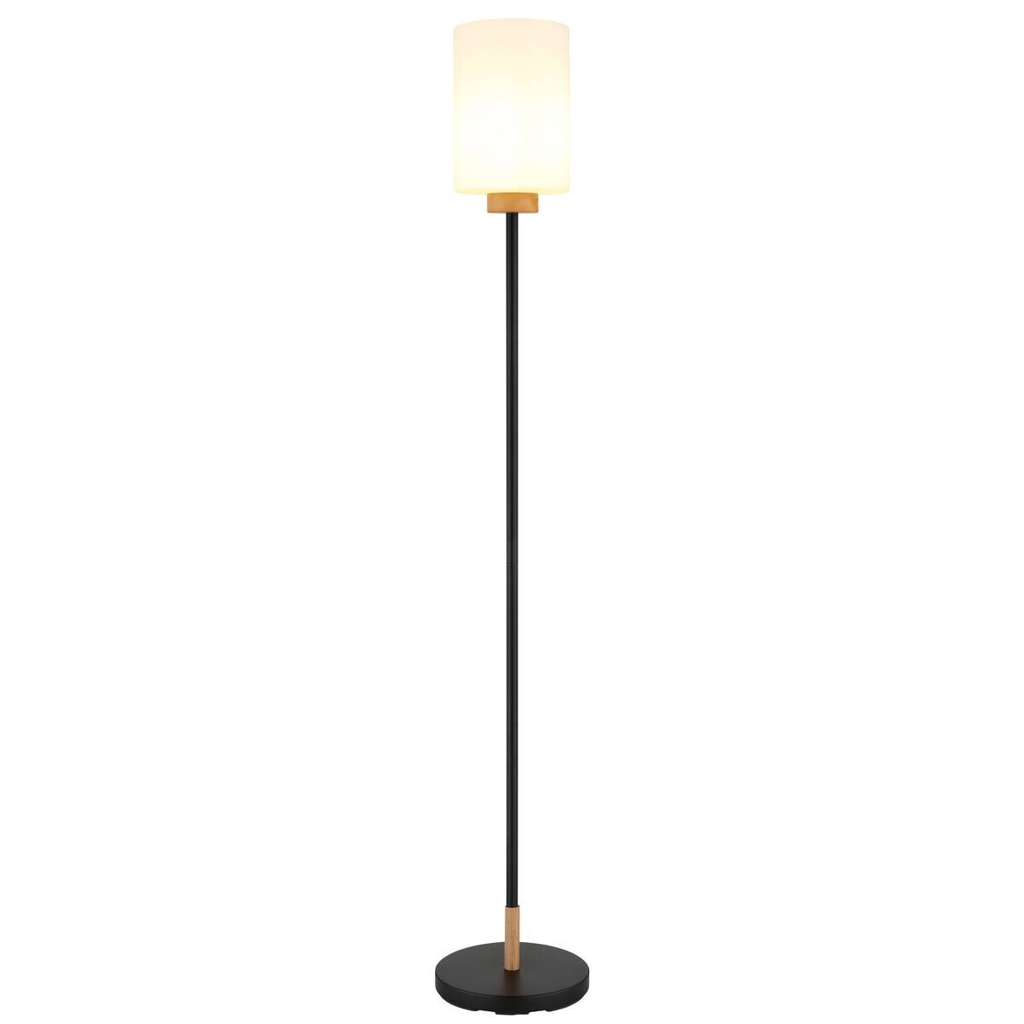 GLOBO Stehlampe
Opal schwarz Metall Glas H/D: ca. 150×25 cm E27 1 Brennstellen