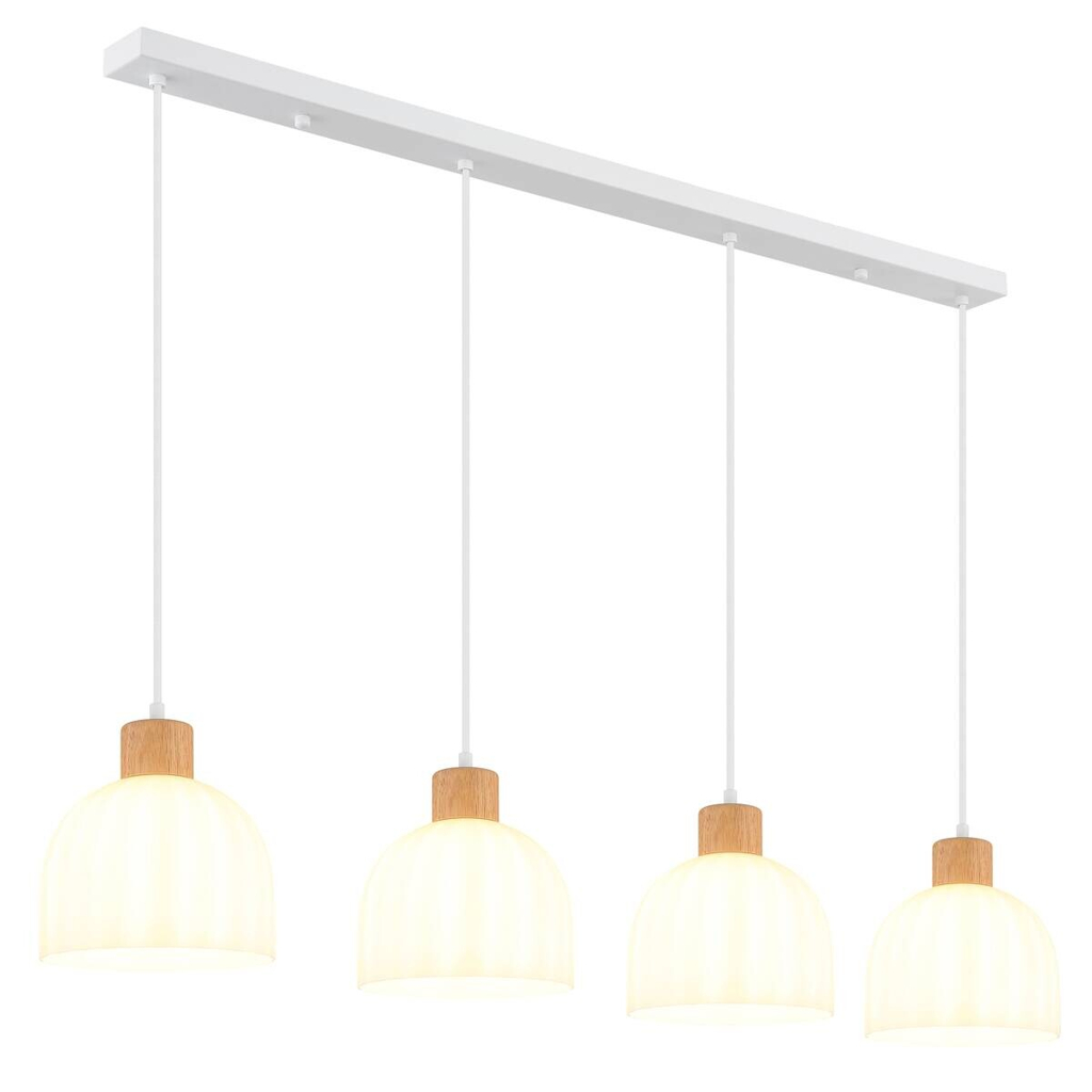 GLOBO Pendelleuchte
weiß Opal Glas Metall B/H/T: ca. 20x120x113 cm E27 4 Brennstellen