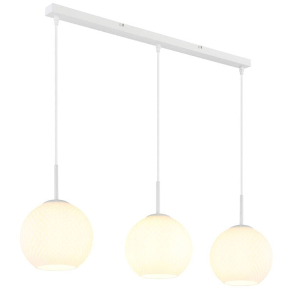 GLOBO Pendelleuchte
weiß Opal Metall Glas B/H/T: ca. 20x120x90 cm E27 3 Brennstellen