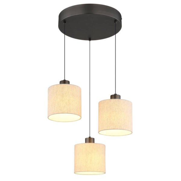 9007371586042 GLOBO Pendelleuchte
creme schwarz Metall Leinen H/D: ca. 180x49 cm 1 Brennstellen