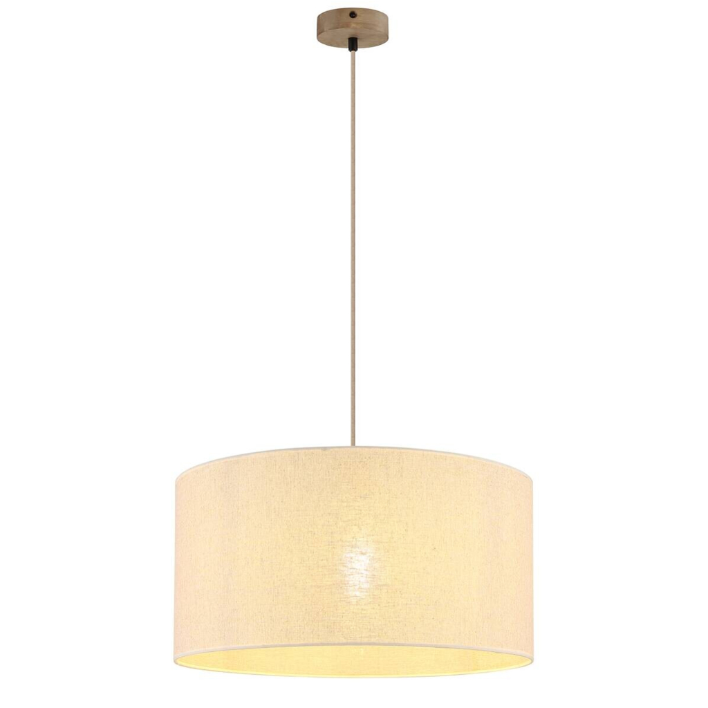 GLOBO Pendelleuchte Jule
braun Leinen Holz H/D: ca. 120×50 cm E27 1 Brennstellen