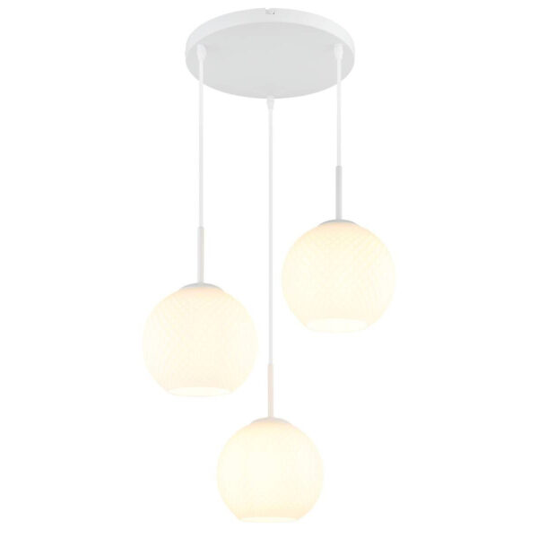 9007371586462 GLOBO Pendelleuchte
Opal weiß Metall Glas H/D: ca. 120x46 cm E27 3 Brennstellen