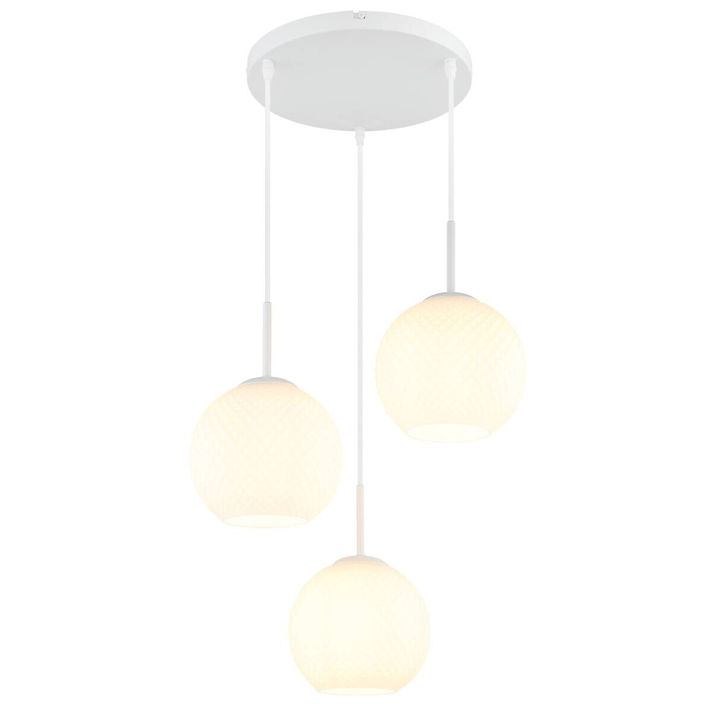 GLOBO Pendelleuchte
Opal weiß Metall Glas H/D: ca. 120×46 cm E27 3 Brennstellen