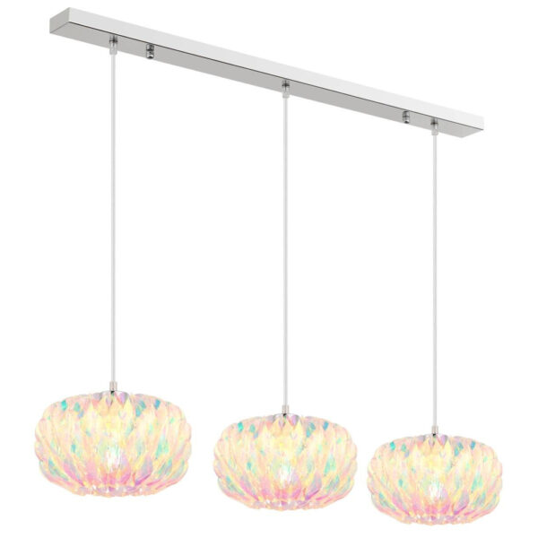 9007371586615 GLOBO Pendelleuchte
Chrom Kunststoff Metall B/H/T: ca. 25x120x95 cm E27 3 Brennstellen
