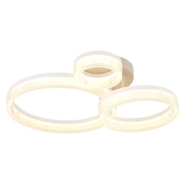 GLOBO LED-Deckenleuchte Elba sand weiß Metall Kunststoff B/H/T: ca. 51x12,5x40,5 cm