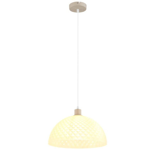 GLOBO Pendelleuchte
weiß sand champagner Glas PVC Metall H/D: ca. 120x35 cm E27 1 Brennstellen