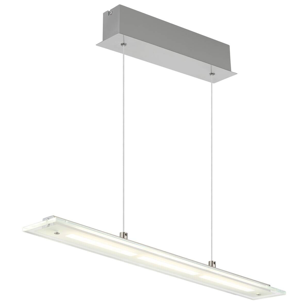GLOBO Pendelleuchte
nickel matt klar Metall Glas B/H/L: ca. 9x150x64 cm 1 Brennstellen