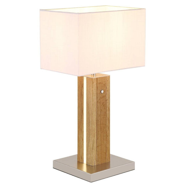 GLOBO Tischleuchte
weiß grau Textil MDF B/H/T: ca. 20x56x30 cm E27 1 Brennstellen