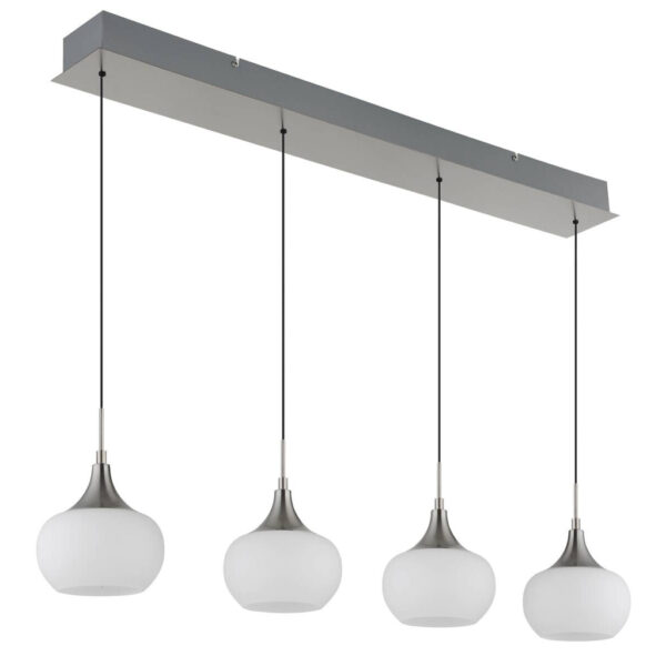 Globo - LED-Pendelleuchte nickel Opal Metall Glas B/H/L: ca. 15x150x90 cm 1 Brennstellen in Nickel, Opal
