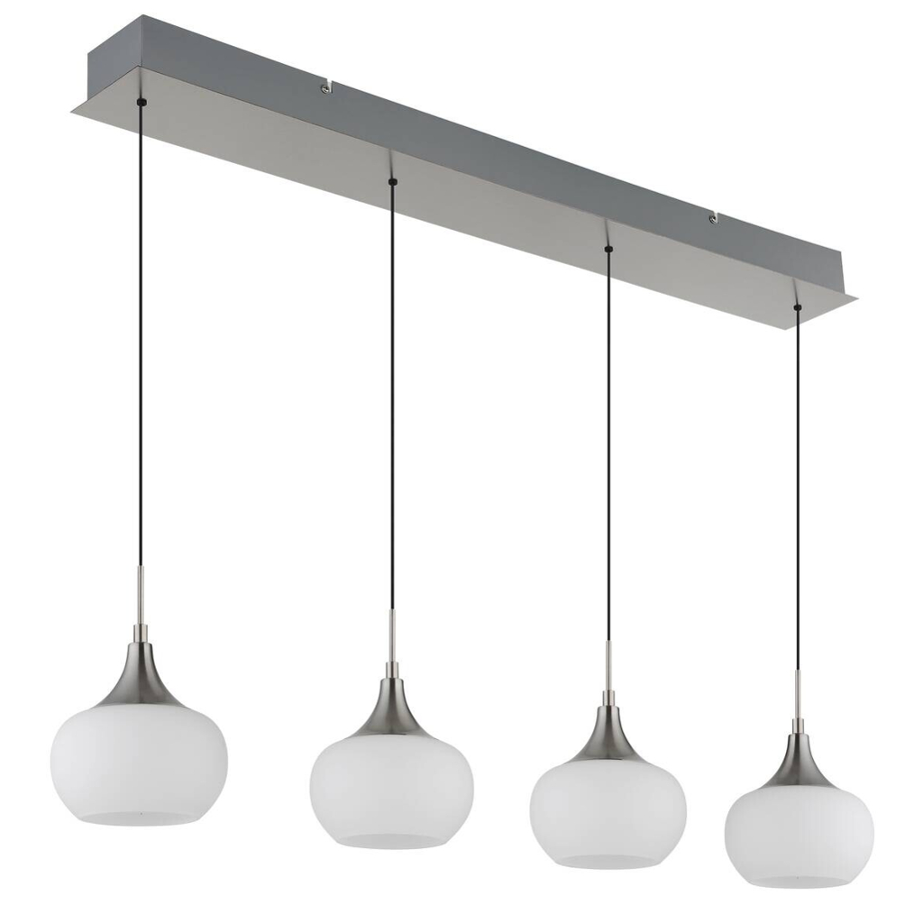 Globo - LED-Pendelleuchte nickel Opal Metall Glas B/H/L: ca. 15x150x90 cm 1 Brennstellen in Nickel, Opal