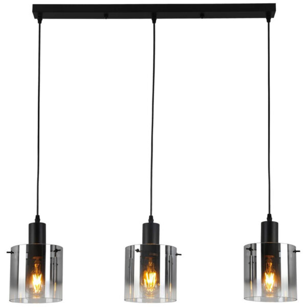 Nolo Pendelleuchte Michelle
schwarz Metall Glas B/H/L: ca. 15x120x80 cm E27 3 Brennstellen
