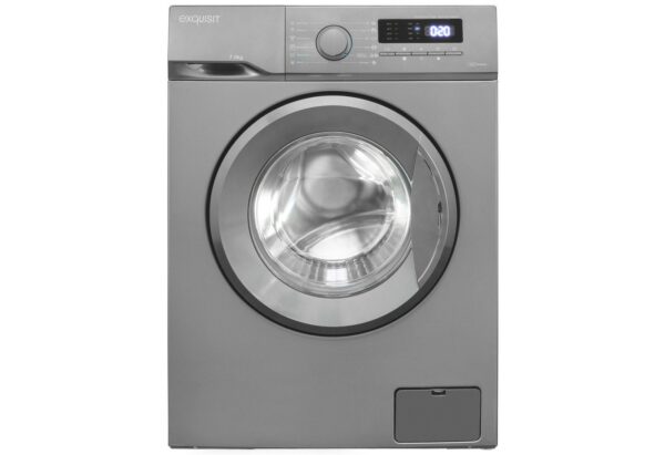 Exquisit Waschmaschine WA7014-021A inoxlook-az, 7 kg, Kurzprogramm-frische Wäsche nach 15 Minuten,AquaStop-Vollwasserschutz