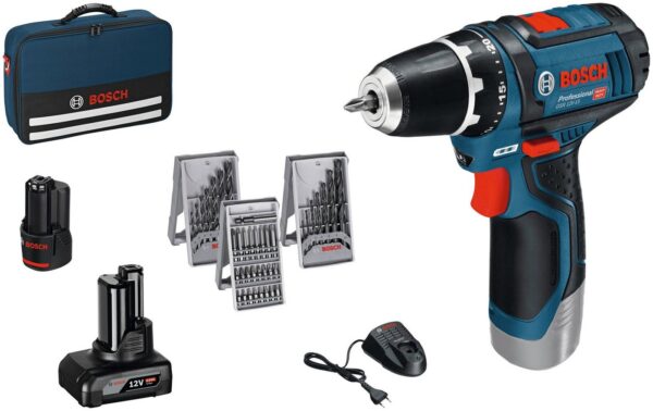 Bosch Professional Akku-Bohrschrauber GSR 12V-15, max. 1300 U/min, (Set), inkl. 2 Akkus, Ladegerät und Tasche Bosch Professional Akku-Bohrschrauber GSR 12V-15, max. 1300 U/min, (Set), inkl. 2 Akkus, Ladegerät und Tasche