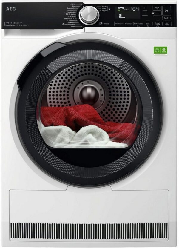 AEG Wärmepumpentrockner 9000 AbsoluteCare® Plus TR9XW80880, SmartDry : Du entscheidest: spare bis zu 50 Min. oder 20% Energie