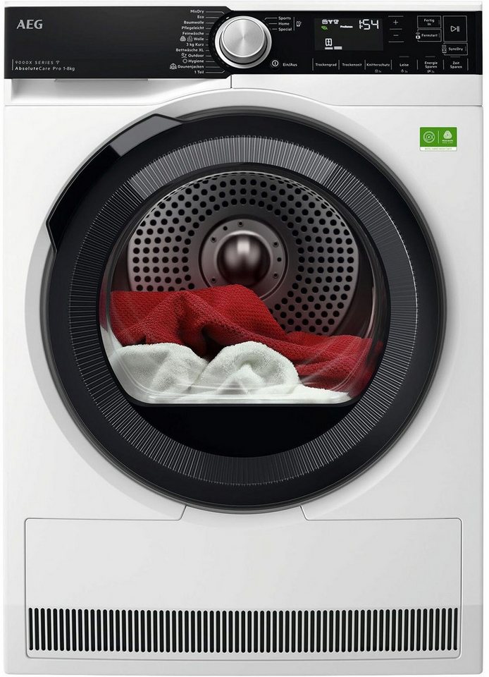 AEG Wärmepumpentrockner 9000 AbsoluteCare® Plus TR9XW80880, SmartDry : Du entscheidest: spare bis zu 50 Min. oder 20% Energie
