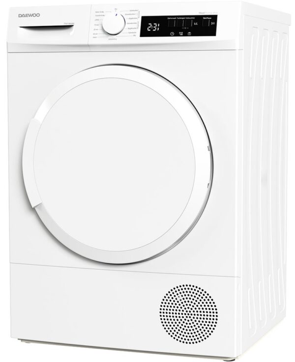 Daewoo Wärmepumpentrockner T7HT1WA3DE, LED-Trommelbeleuchtung, BabyCare, Knitterschutz