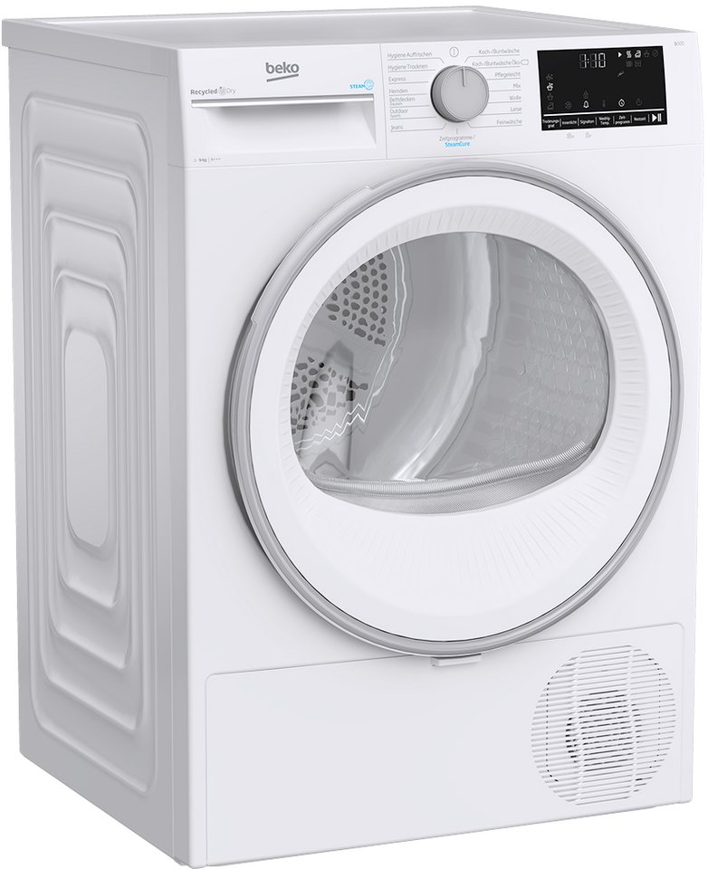 BEKO Wärmepumpentrockner B3T32491, Knitterschutz, Hygienic Refresh, Dampffunktion