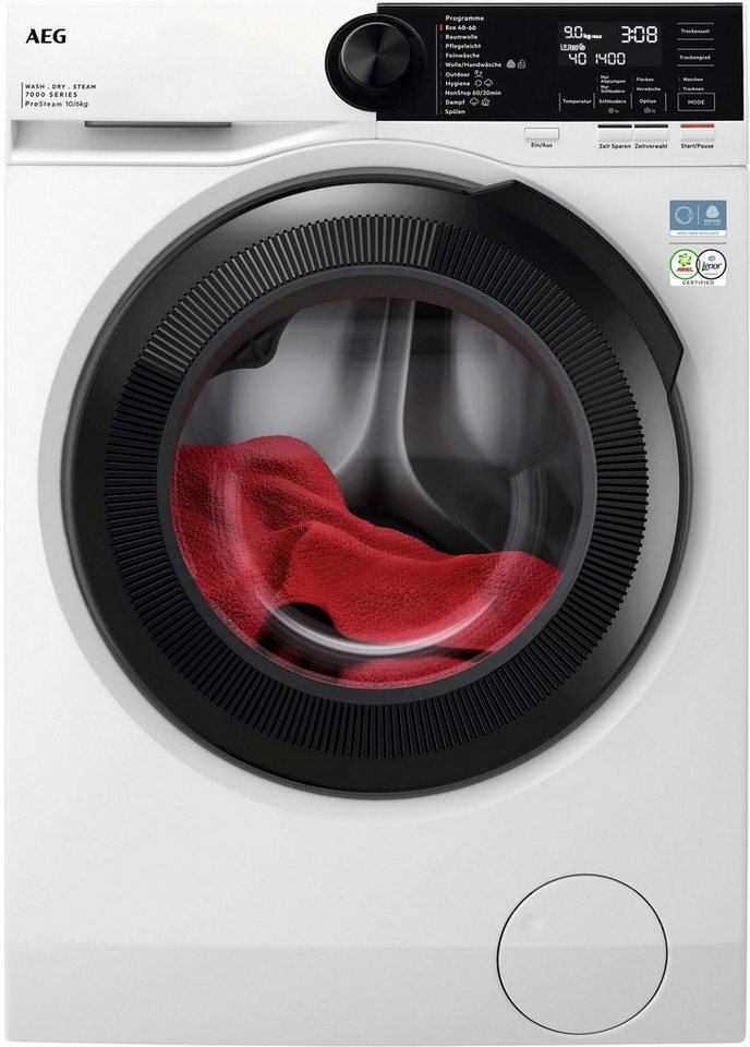 AEG Waschtrockner 7000 ProSteam® LWR7F65605, 10 kg, 6 kg, 1600 U/min, ProSteam®: Auffrischen mit Dampf statt Waschen und 96 % Wasser sparen