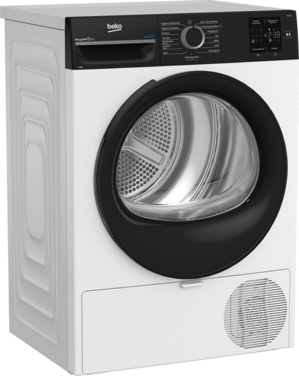 BEKO Wärmepumpentrockner BM3T38240W, AquaWave Schontrommel & 8 kg – sanft trocknen für die ganze Familie BEKO Wärmepumpentrockner BM3T38240W, AquaWave Schontrommel & 8 kg – sanft trocknen für die ganze Familie