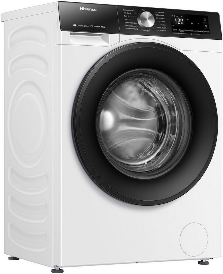 Hisense Waschmaschine 3S Serie WF3S8043BW3, 8 kg, 1400 U/min, Wifi-ConnectLife