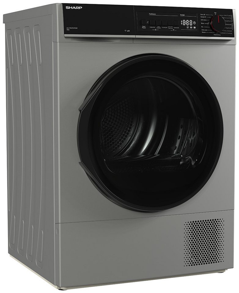 Sharp Wärmepumpentrockner KD-PRO9S7GSB-DE, Programmknebel und SoftTouch-Bedienung mit LED-Display