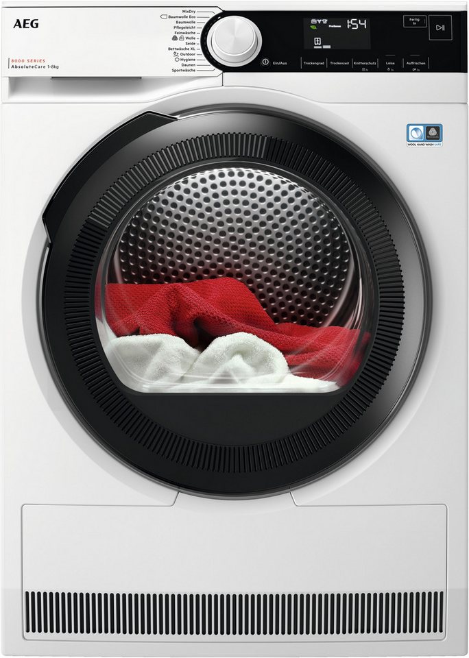 AEG Wärmepumpentrockner 8000 AbsoluteCare® TR8T70680, AbsoluteCare®: jetzt auch Wolle und Seide trocknen ohne Einlaufen