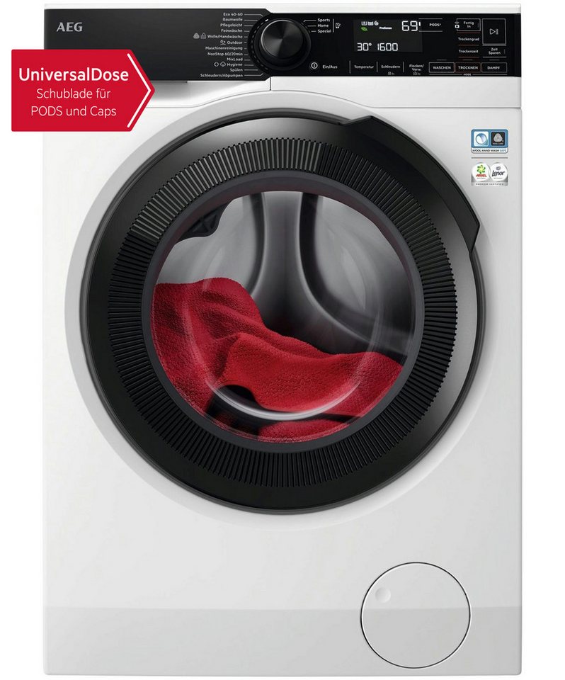 AEG Waschtrockner 7000 ProSteam® LWR7E70610, 11 kg, 7 kg, 1600 U/min, UniversalDose: löst PODS®/Caps 60 % schneller auf für beste Reingung