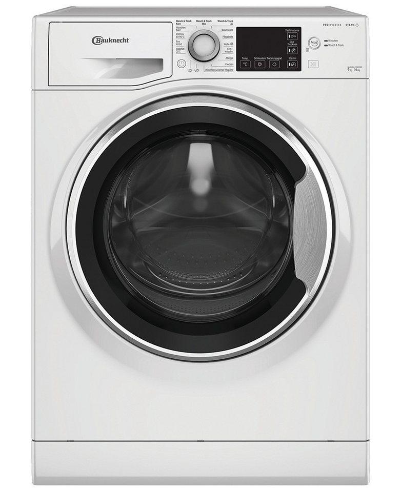 BAUKNECHT Waschtrockner WADR ACTIVE 9614 D, 9 kg, 6 kg, 1400 U/min, Mehrfachwasserschutz+, Active Care, Nachlegefunktion