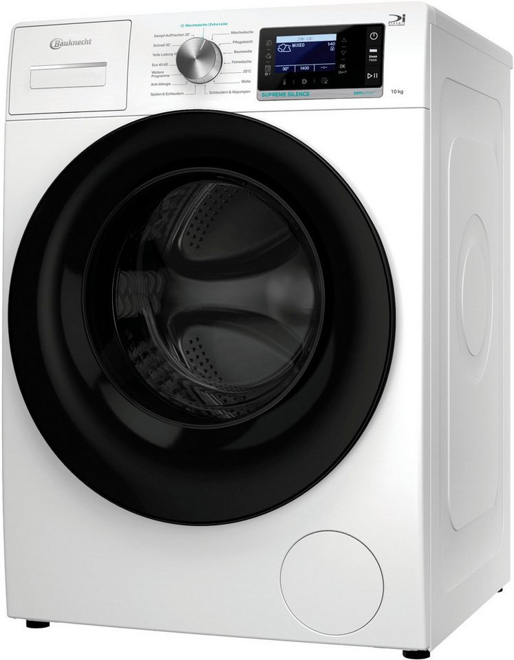 BAUKNECHT Waschmaschine B6R 08E SILENCE DE, 10 kg, 1400 U/min, Supreme Silence & 10 kg: GentlePower & 65 dB für die gesamte Familie